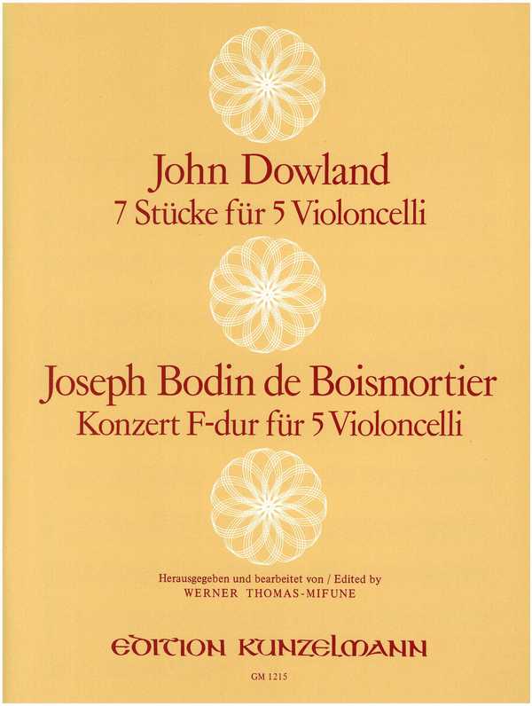 7 Stücke / Konzert F-dur  für 5 Violoncelli  Stimmen