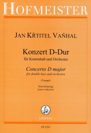 Konzert D-Dur &nbsp;&nbsp;für Kontrabass und Orchester&nbsp;&nbsp;für Kontrabass und Klavier