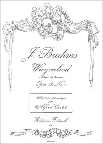 Wiegenlied op.49,4 &nbsp;&nbsp;pour piano&nbsp;&nbsp;