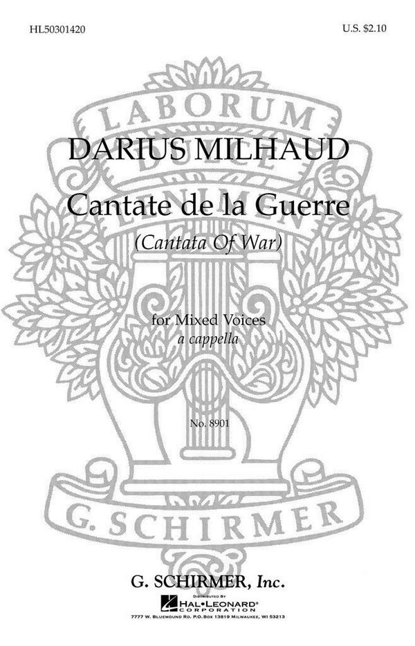 Cantate de la guerre for mixed&nbsp;&nbsp;voices (SATB) a capp. (fr/en)&nbsp;&nbsp;score