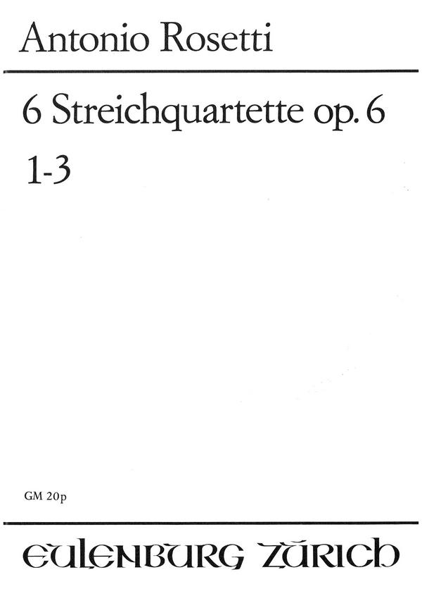 6 Streichquartette op.6 Nr.1-3    Studienpartitur