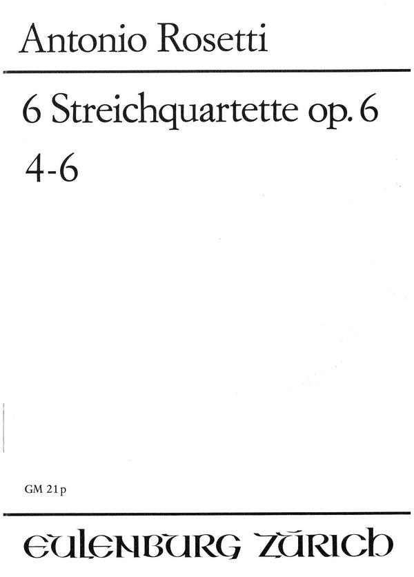 6 Streichquartette op.6 (Nr.4-6)    Studienpartitur