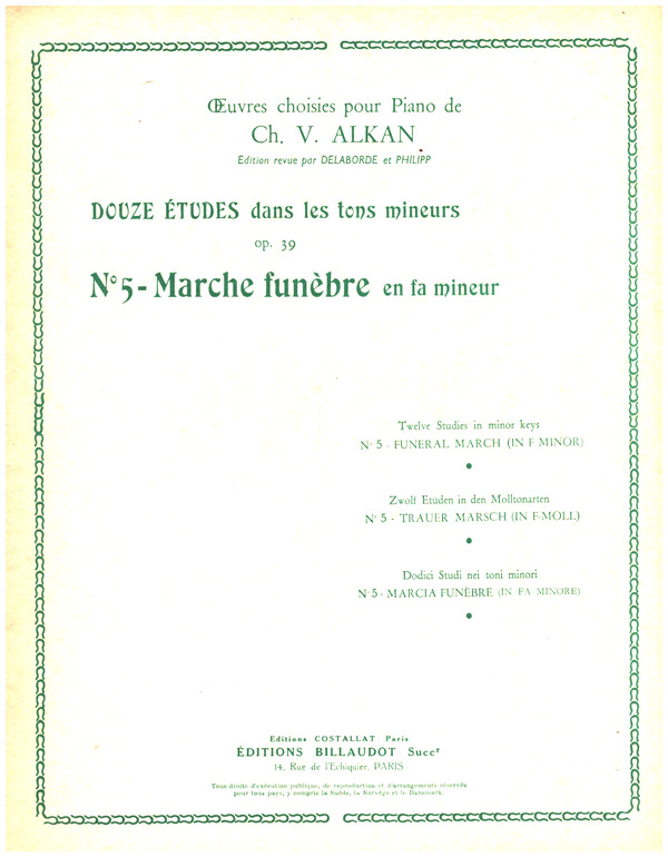 Marche funebre en fa mineur op.39  pour piano  