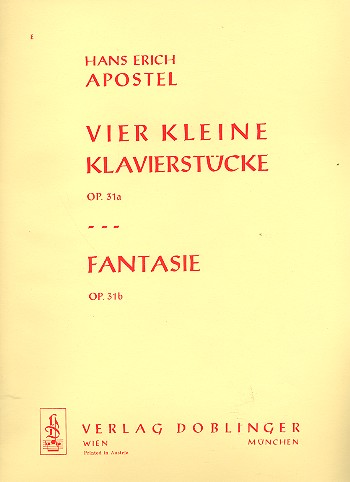 4 kleine Klavierstücke op.31a  und  Fantasie op.31b für Klavier  