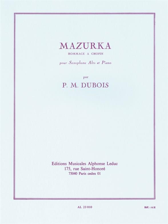 Mazurka pour saxophone  alto et piano  