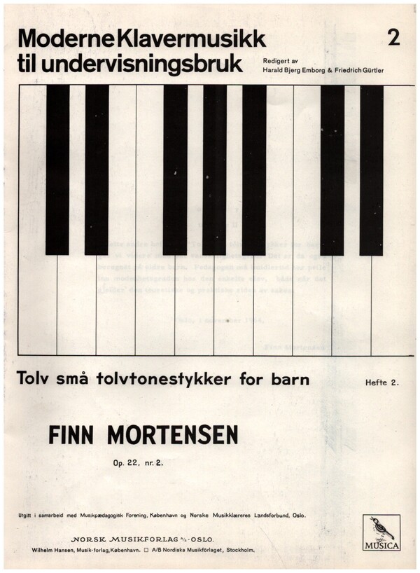 Moderne klavermusikk til undervisningsbruk op.22 Nr.2 vol.2  for piano  