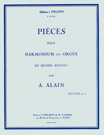 Pièces vol.1 pour orgue ou  harmonium  20 petites pièces en tons dièzes