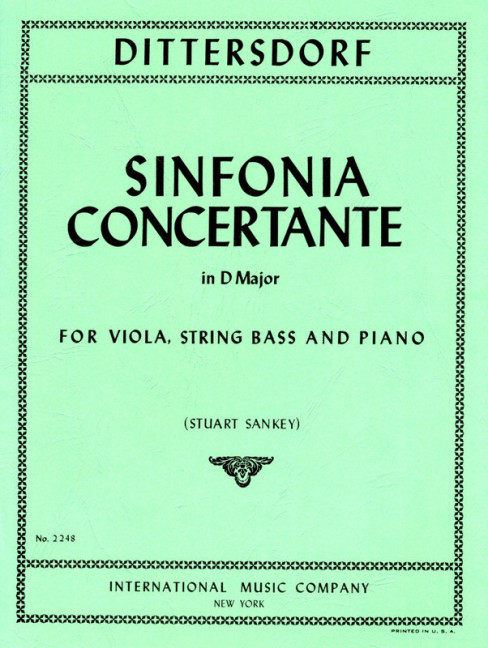 Sinfonia concertante D major  for viola, stringbass and piano  parts