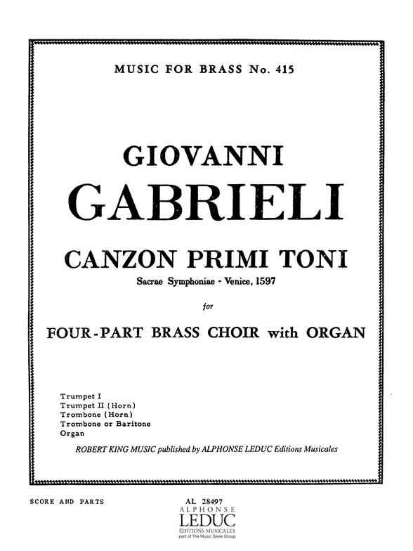 CANZON PRIMI TONI FOR 4-PART  BRASS CHOIR WITH ORGAN SCORE+  PARTS                        AE