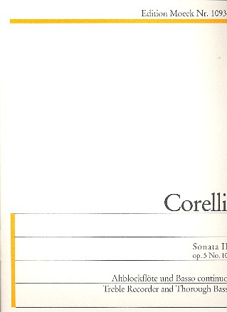 Sonate Nr.2 G-Dur op.5,10  für Altblockflöte und Bc  