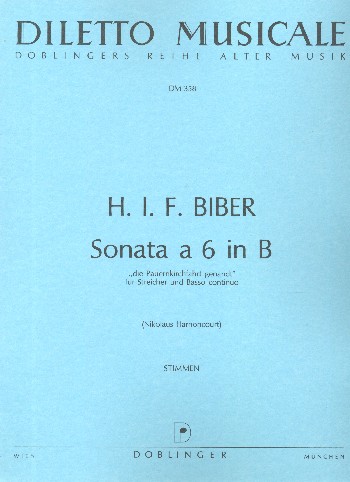 Sonata a 6 B-Dur für Violine solo,&nbsp;&nbsp;2 Violinen, 2 Violen, Kontrabass und Bc&nbsp;&nbsp;Stimmen