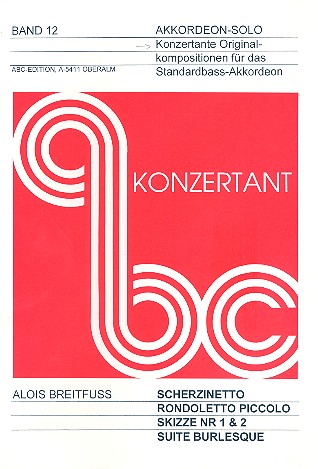 ABC Konzertant Band 12 Konzertante Originalkompositionen  für Standardbass-Akkordeon  