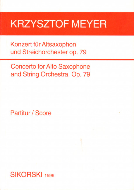 KONZERT OP.79 FUER ALTSAXOPHON  UND STREICHORCHESTER, TASCHENPARTI-  TUR
