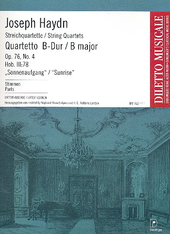 Streichquartett B-Dur op.76,4&nbsp;&nbsp;Hob.III:78,  Stimmen&nbsp;&nbsp;