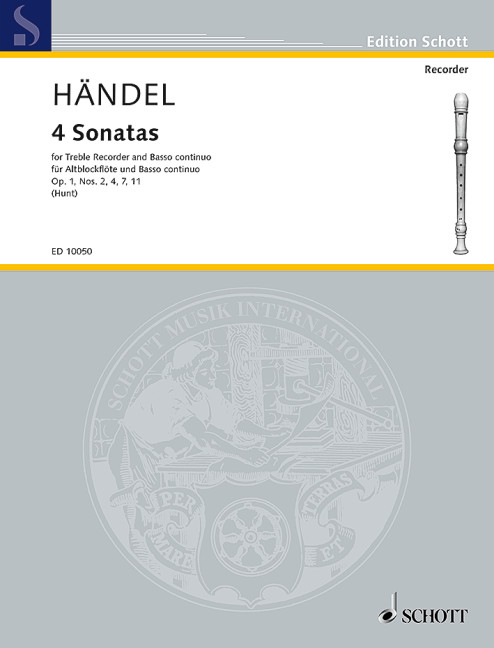 4 Sonatas from op.1 (nos.2,4,7,11)  for treble recorder and bc  