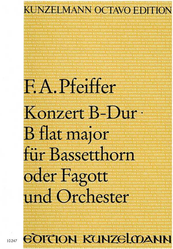 Konzert B-Dur  für Bassetthorn (Fagott) und Orchester  Partitur