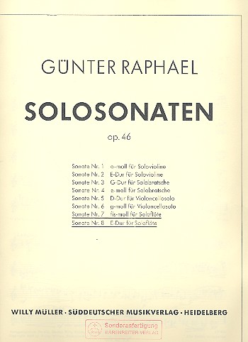 Solosonaten op.46 Band 4 (Nr.7-8)&nbsp;&nbsp;für Flöte&nbsp;&nbsp;Archivkopie