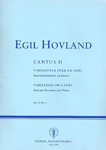 Cantus 2 op.83 no.1 for descant  recorder and piano  