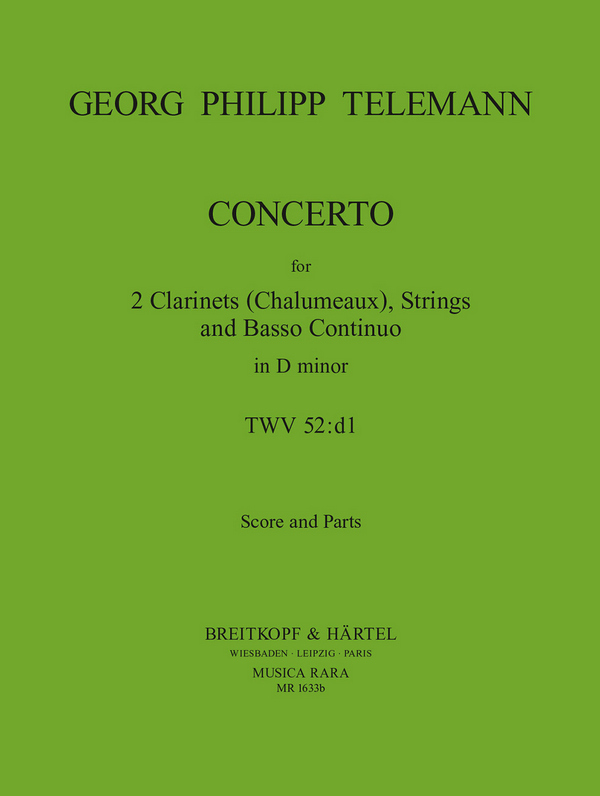 Concerto d minor&nbsp;&nbsp;for 2 clarinets and strings&nbsp;&nbsp;score and parts