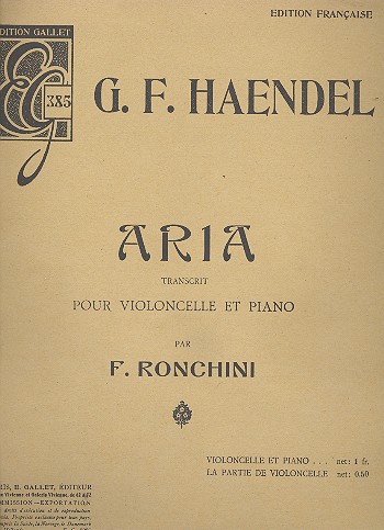 Aria&nbsp;&nbsp;pour violoncelle et piano&nbsp;&nbsp;