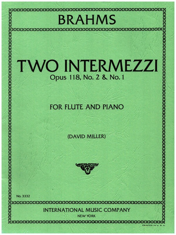 2 Intermezzi op.118 nos.1+2  for flute and piano  