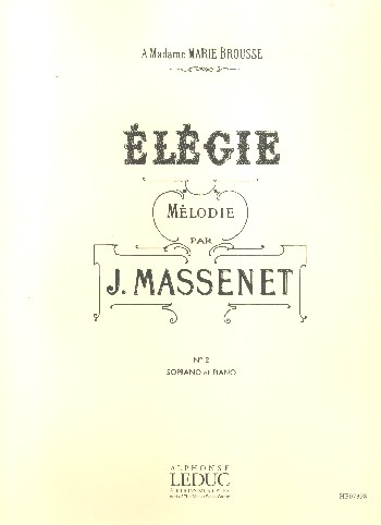 Elégie no.2 pour soprano et piano    