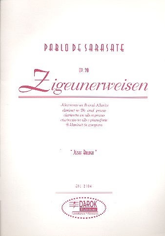 Zigeunerweisen op.20&nbsp;&nbsp;for clarinet and piano&nbsp;&nbsp;