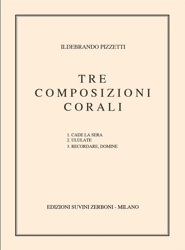 3 composizioni corali  für gem Chor und Klavier  