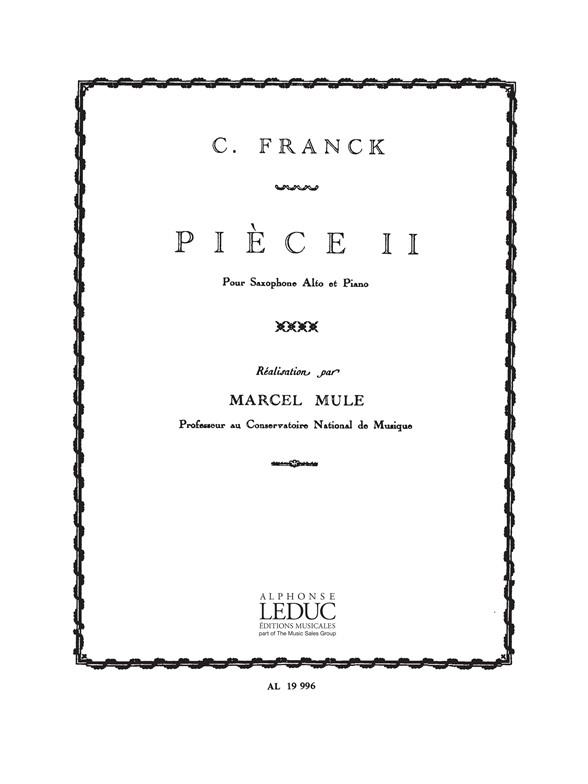 Pièce no.2 pour saxophone  alto et piano  