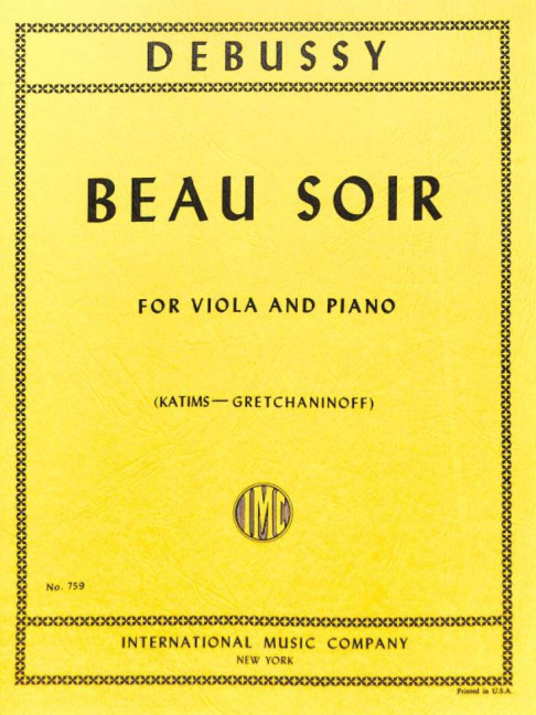 Beau Soir  for viola and piano  