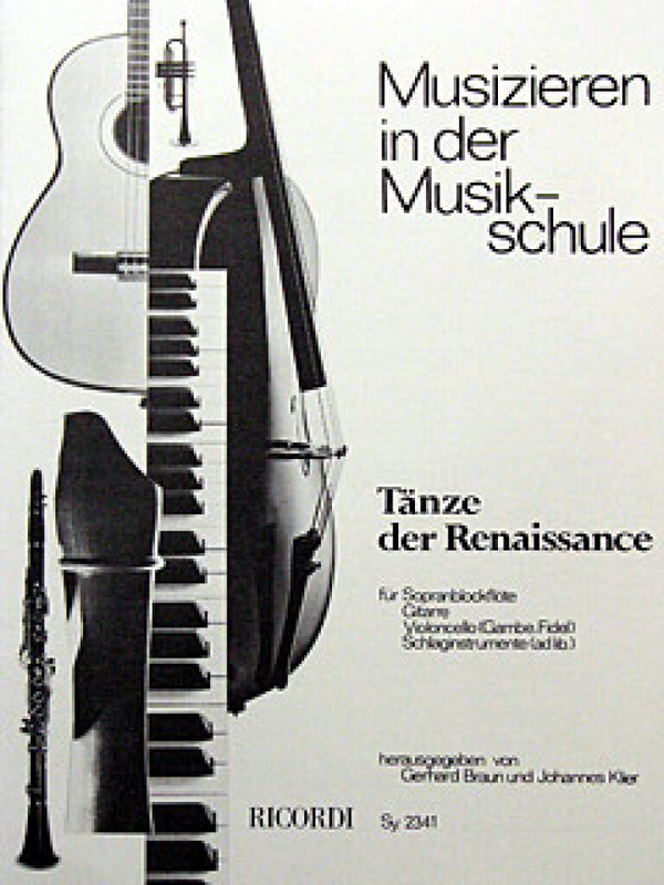 Tänze der Renaissance für&nbsp;&nbsp;Sopranblockflöte, Gitarre, Violoncello und&nbsp;&nbsp;Schlagwerk ad lib.,  Partitur und Stimmen