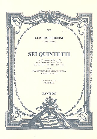 6 Quintetti op.57 für Klavier und Streichquartett  Partitur (= Klavierstimme)  