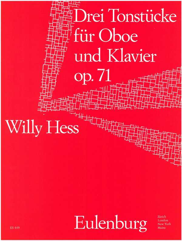 3 Tonstücke op.71  für Oboe und Klavier  