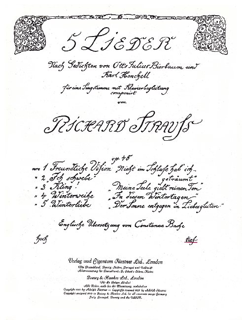 Freundliche Vision op. 48,1&nbsp;&nbsp;für tiefe Singstimme und Klavier&nbsp;&nbsp;