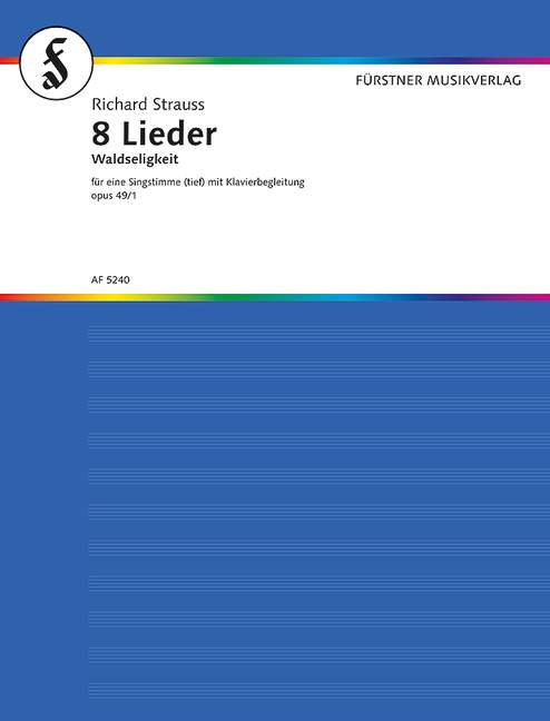 Waldseligkeit op. 49,1&nbsp;&nbsp;für Gesang (tief) und Klavier (dt/en)&nbsp;&nbsp;
