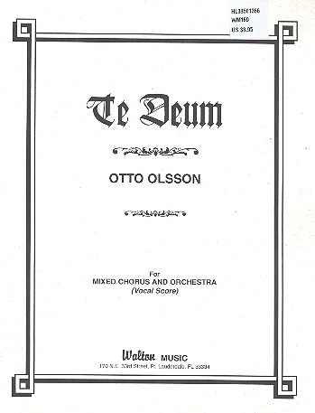 Te deum op.25 for mixed chorus and  orchestra  vocal score (la)