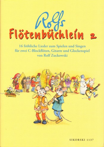 Rolfs Flötenbüchlein Band 2  für 2 Blockflöten, Gitarre und Glockenspiel  Partitur