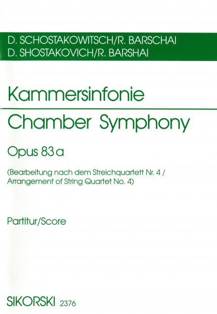 Kammersinfonie op.83a  für Kammerorchester  Studienpartitur