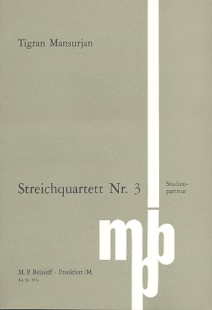 Streichquartett  Nr.3 (1993)&nbsp;&nbsp;für Streichquartett&nbsp;&nbsp;Studienpartitur