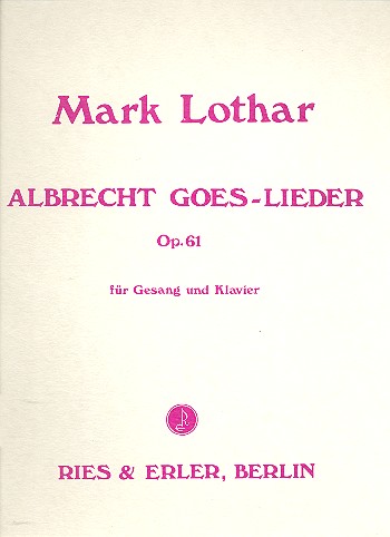 Albrecht oes lLeder op.61&nbsp;&nbsp;für Gesang und Klavier&nbsp;&nbsp;