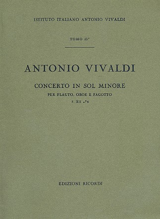 Concerto sol minore F.XII:4&nbsp;&nbsp;per flauto, oboe e fagotto&nbsp;&nbsp;Partitur
