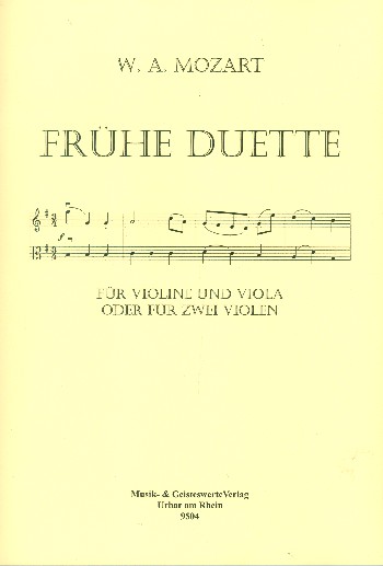 Frühe Duette  für Violine und Viola (2 Violen)  Spielpartitur