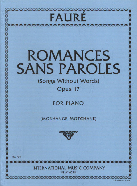 Romances sans paroles op.17&nbsp;&nbsp;for piano&nbsp;&nbsp;