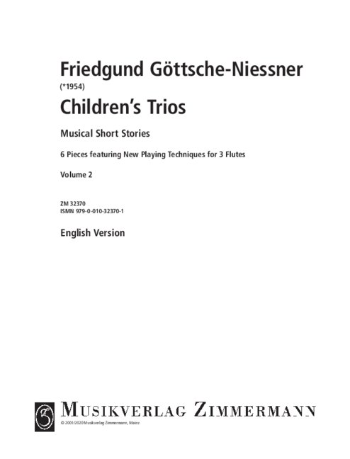 Musikalische Kurzgeschichten&nbsp;&nbsp;für 3 Flöten&nbsp;&nbsp;Spielpartitur