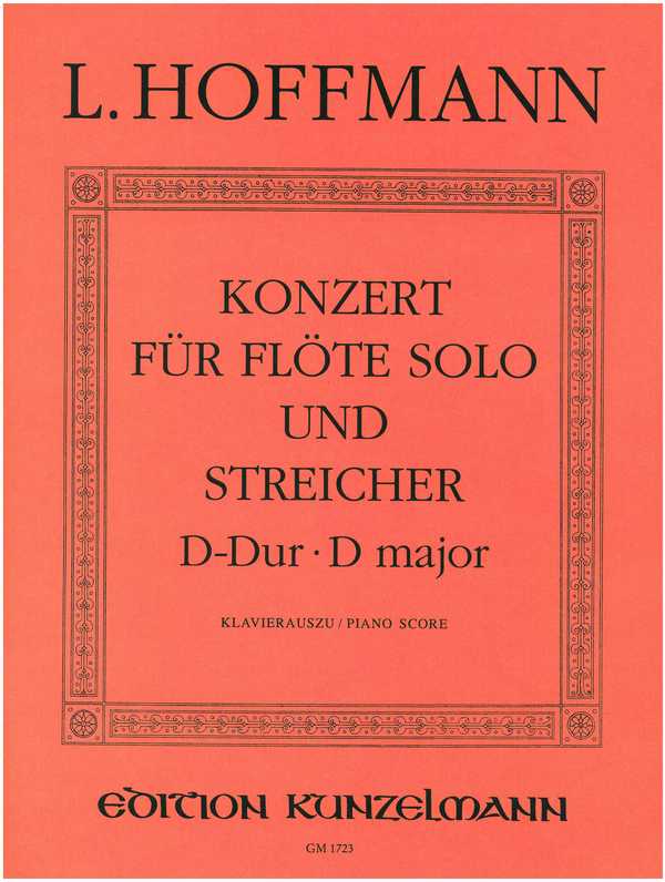 Konzert D-Dur  für Flöte und Streicher  für Flöte und Klavier