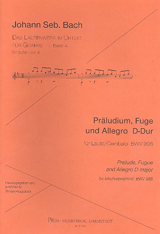 Präludium, Fuge und Allegro D-Dur BWV998  für Gitarre  
