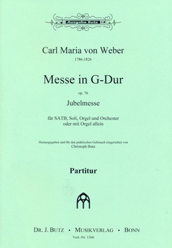 Messe G-Dur op.76&nbsp;&nbsp;für Soli, gem Chor und Orgel (Orchester)&nbsp;&nbsp;Partitur