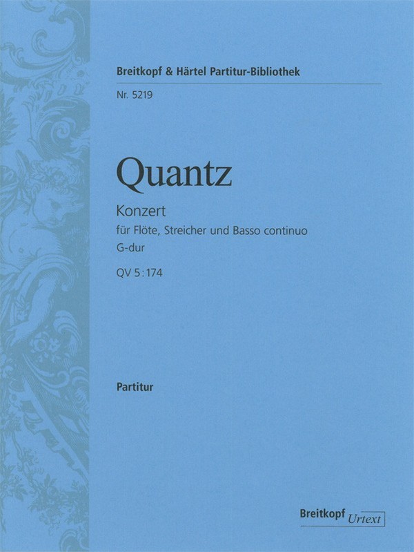 Konzert G-Dur QV5,174  für Flöte, Streicher und Bc  Partitur