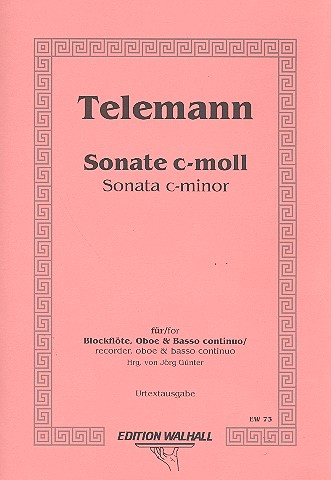 Sonate c-Moll&nbsp;&nbsp;für Blockflöte, Oboe und bc&nbsp;&nbsp;Stimmen