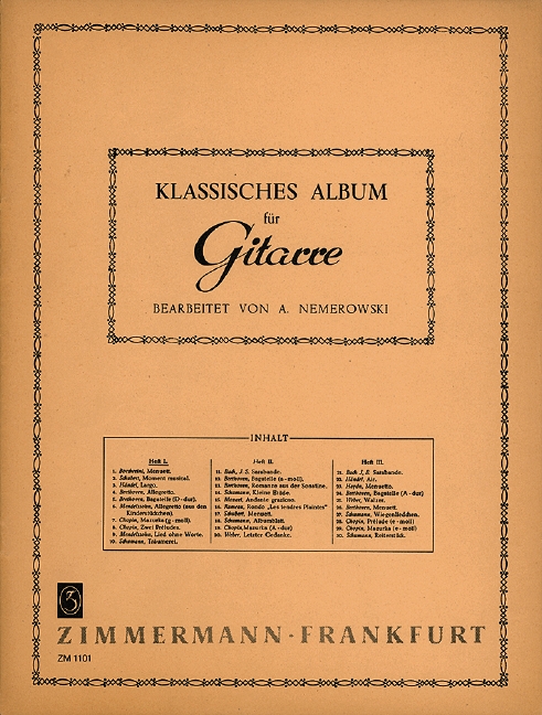 KLASSISCHES ALBUM BAND 1 FUER&nbsp;&nbsp;GITARRE&nbsp;&nbsp;NEMEROWSKI, A., BEARB.